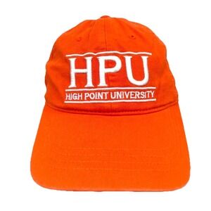 High Point University Hat Cap Strap Back Orange White Spell Out Adjustable Dad